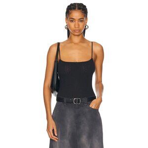 Cou Cou Intimates The Pointelle Bodysuit in Black Small Womens